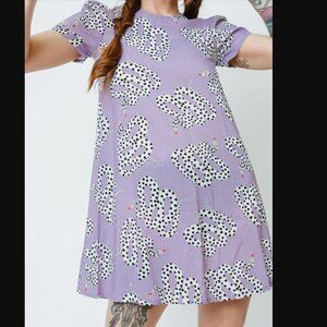 Nooworks Purple Polka Dot Mini Dress